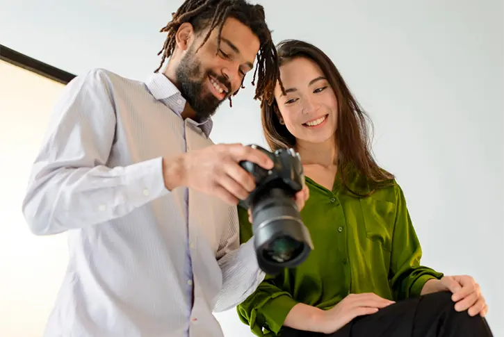 photographe et mariee