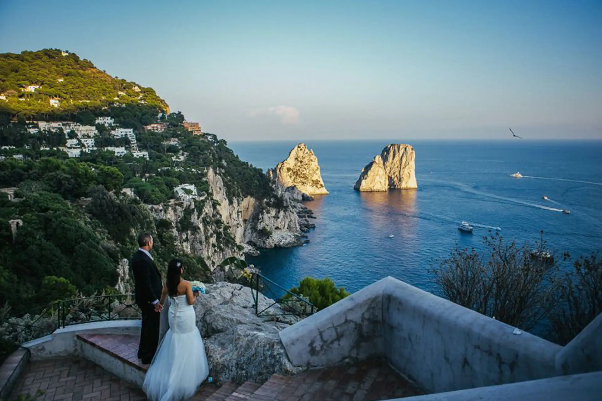 lieu de mariage sur l’île de Capri avec panorama marin