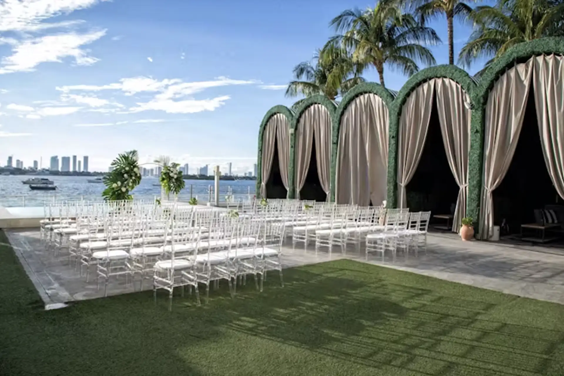 lieu mariage à miami avec vue sur l'eau, art et déco