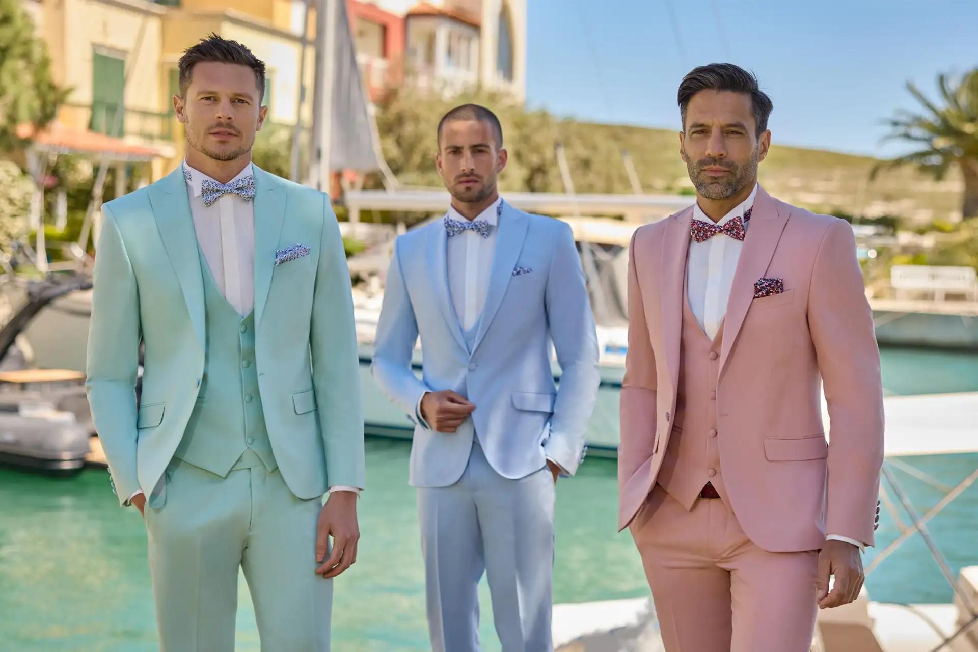 3 costumes mariage soft pastel