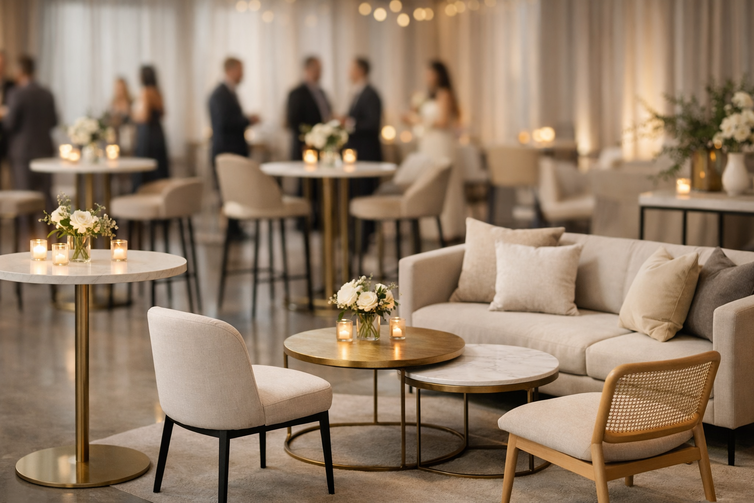 Mobilier pour mariage en intérieur